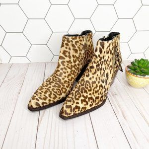 COPY - Sam Edelman Walden Western Calf Hair Leopard Ankle Boots/Booties Size 7.5